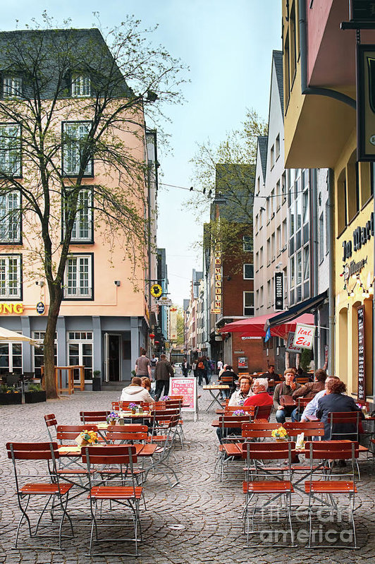 photo: cologne germany sidewalk cafe