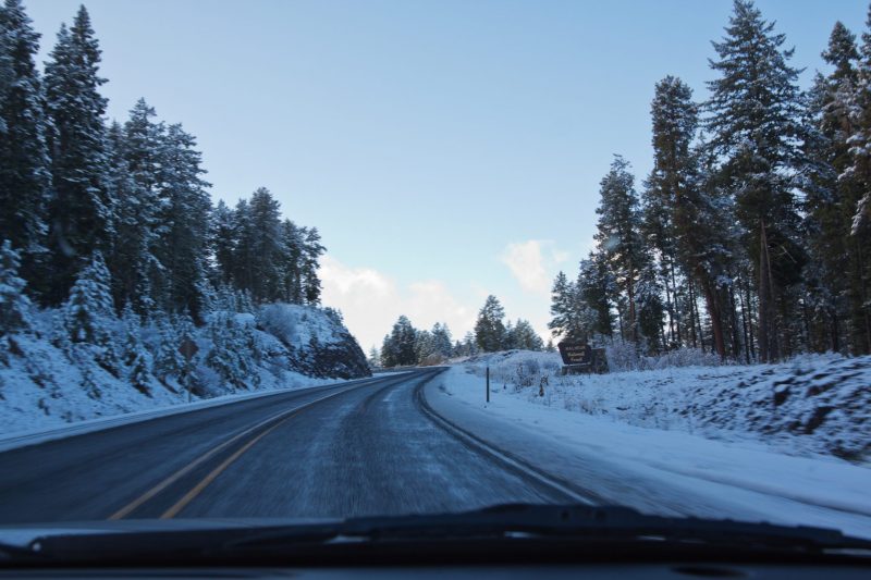 Snow on Hwy 95 Oregon - Nevada - Mahleur National Forest