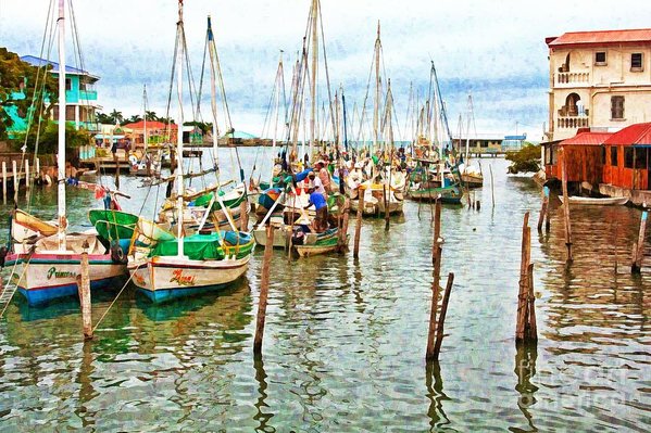 Belize City Harbor Digital Paint