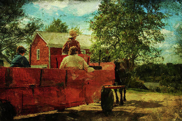 18th Century red wooden wagon