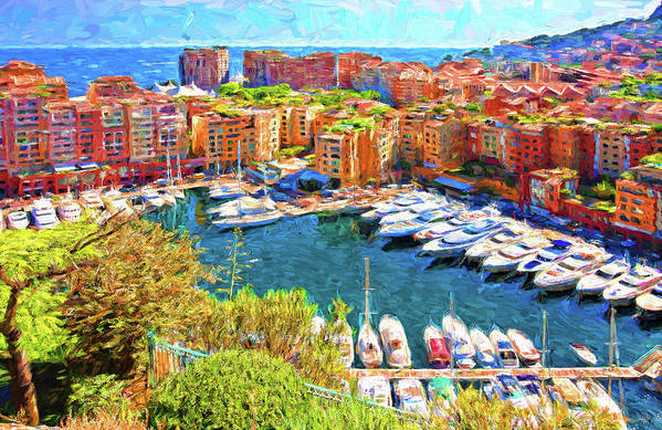 Monaco, Monte Carlo Residential Area - painting made in the digital media
