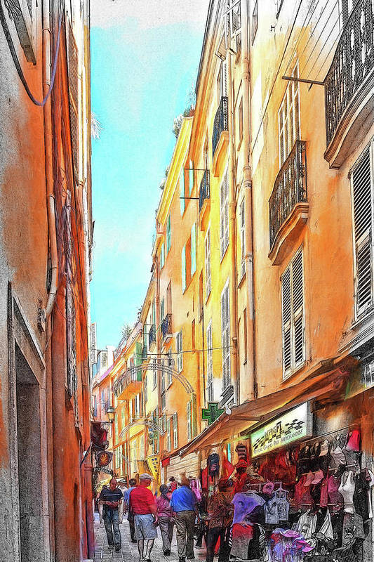 Narrow busy street in Monaco #3