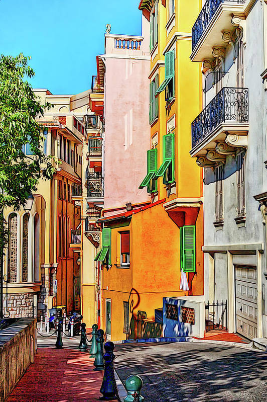 Street and colors in Monaco, Europe