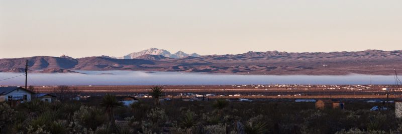 Mohave Desert Arizona morning fog in the valley
